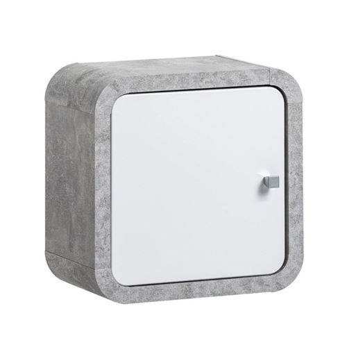Paris Prix - étagère Murale Design 1 Porte wally 35cm Argent
