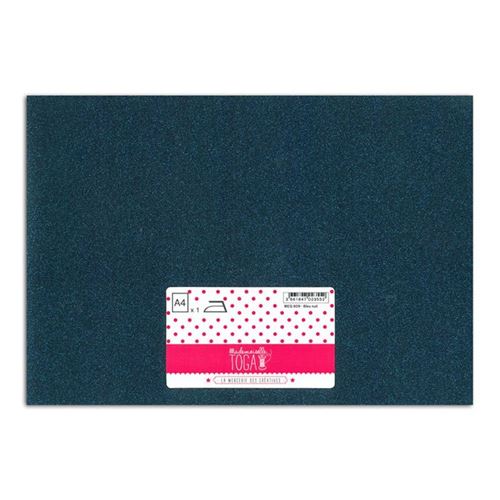 Flex thermocollant &agrave; paillettes - Bleu nuit - 30 x 21 cm - Toga