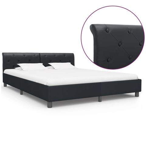 vidaXL Bedframe kunstleer zwart 160x200 cm