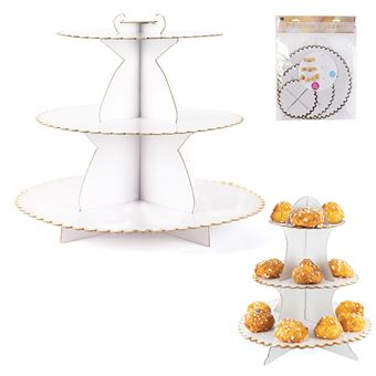 1 Sur Presentoir En Carton A Gateaux 3 Etages Accessoires Cocktail Aperitif Achat Prix Fnac