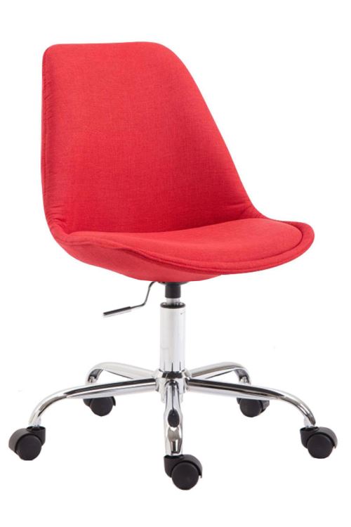 Chaise de Bureau Toulouse avec Revêtement en Tissu Réglable en Hauteur et Pivotante- Couleur Rouge