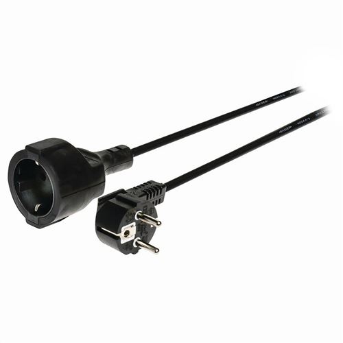 Nedis Rallonge électrique coudée noire