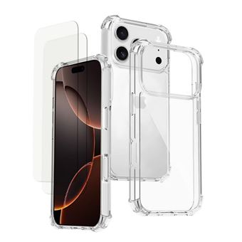 Coque pour iPhone 17 Pro Max antichoc transparente + 2 vitres - Evetane® - 1
