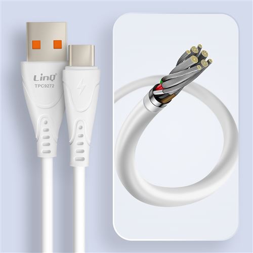 Câble USB vers USB C Fast Charge 3A Synchronisation Longueur 1m