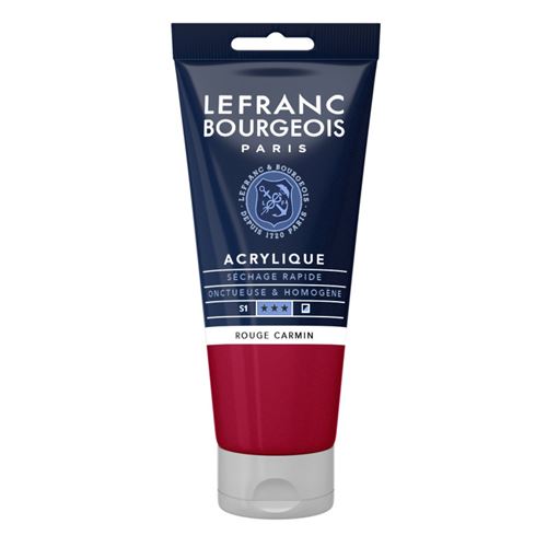 Lefranc Bourgeois - Peinture - peinture acrylique - rouge carmin - semi-opaque - satin - fine - 80 ml