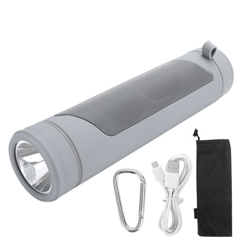 Haut-parleur Bluetooth Lampe de Poche en métal silicone