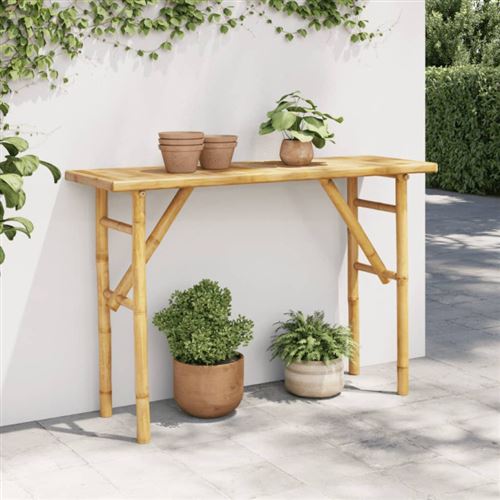 vidaXL - Table console - Bambou - 115x39x75 cm - Image 2