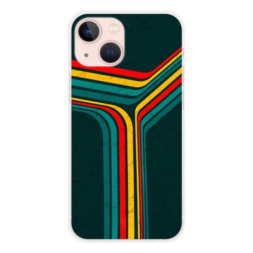 Coque en silicone imprimée compatible Apple iPhone 13 Mini Retro lines