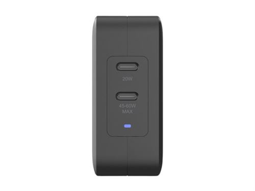 V7 - Adaptateur secteur - 3 A - 2 connecteurs de sortie (USB-C) - noir