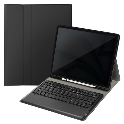 Non Communiqué Noir Clavier Qwerty Bluetooth Pour Ipad Pro 12.9 Et Air 13 Avec Étui Clapet Avizar
