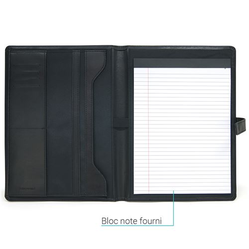 Porte-document A4 Laconile, simili cuir, porte-bloc-notes robuste pour  bureau, conférence, bloc-notes 25X32cm bleu