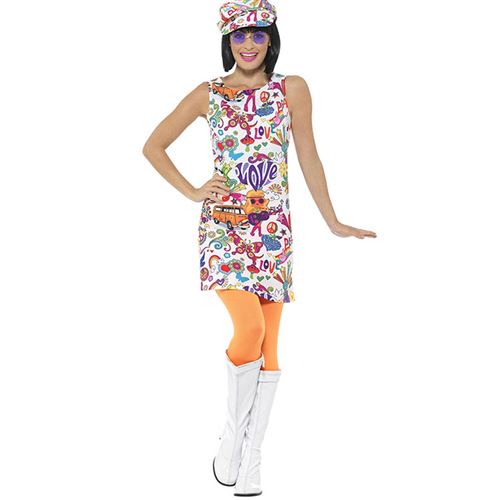 Déguisement Hippie Groovy Femme Xl Jaune 44911/x1 Smiffys XL - Coloris : Jaune44911/X1 Smiffys