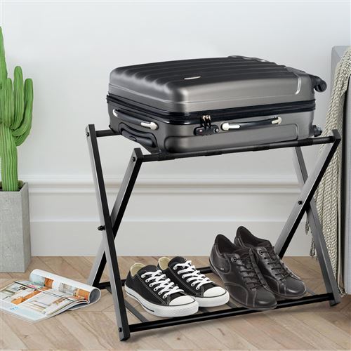 Porte-valise SUITE avec protection structure pliable en métal noir Porte-valise SUITE avec protection structure pliable en métal noir