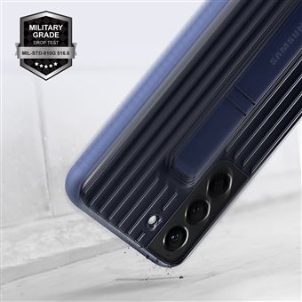 Coque renforcée Fonction stand pour Samsung Galaxy S22 Bleu marine