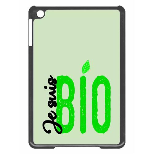 Coque tablette My-Kase pour iPad mini 2 - je suis bio fond vert pastel - Plastique Noir