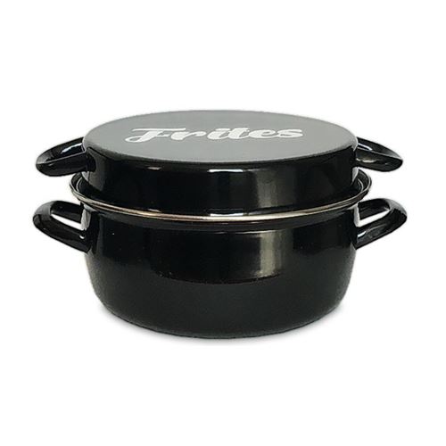 Non Communiqué Noir Friteuse Baumalu Émaillée 26 Cm 5 L Avec Panier