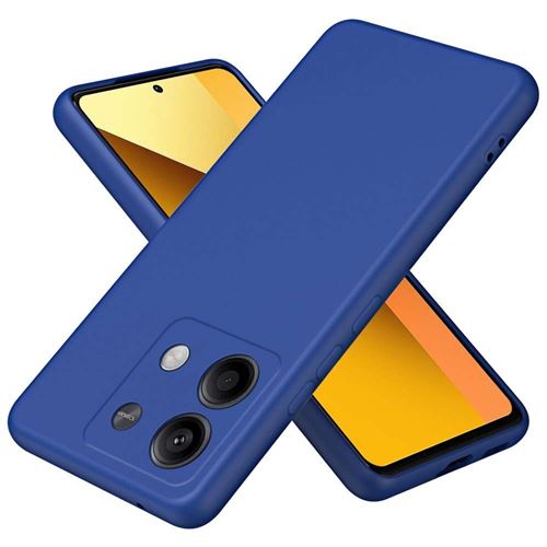 Coque pour Xiaomi Redmi Note 13 5G - housse etui silicone gel fine + verre trempe - BLEU FONCE - htdmobiles