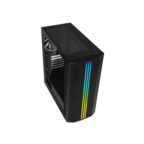 Non Communiqué Noir Boîtier Pc Semitower Bitfenix Saber Mesh Rgb Atx Verre Trempé Mesh
