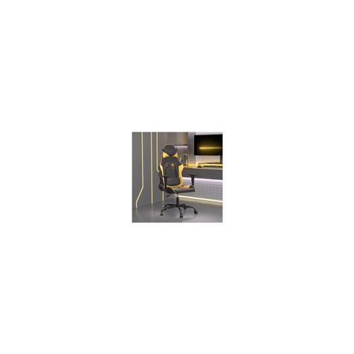 vidaXL Gaming-Stuhl mit Massagefunktion Schwarz & Golden Kunstleder