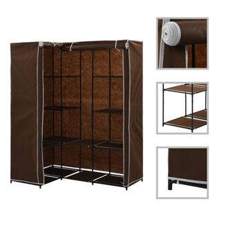 Garde robe d angle Marron 130x87x169 cm - 1