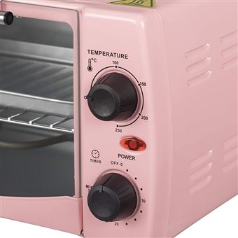 minuterie 1200W 5L mini-four électrique avec poêle et une casserole plus la cuisson fonctions et grill réglage de la température rose rose,rose 