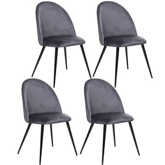 Toilinux - Lot de 4 Chaises Slano - Gris Souris - Slano - 1