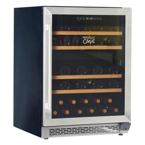 Continental Edison CECWC2Z44BE - Cave à vin - encastré - pose libre - largeur : 59.5 cm - profondeur : 57.5 cm - hauteur : 82 cm - 130 litres - classe G - noir