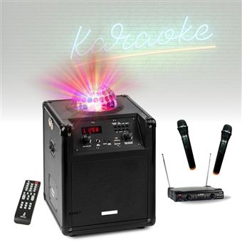 Set Karaoké Wit avec 2 microphones sans fil - Enceinte Karaoké Portable -  Kit Karaoké