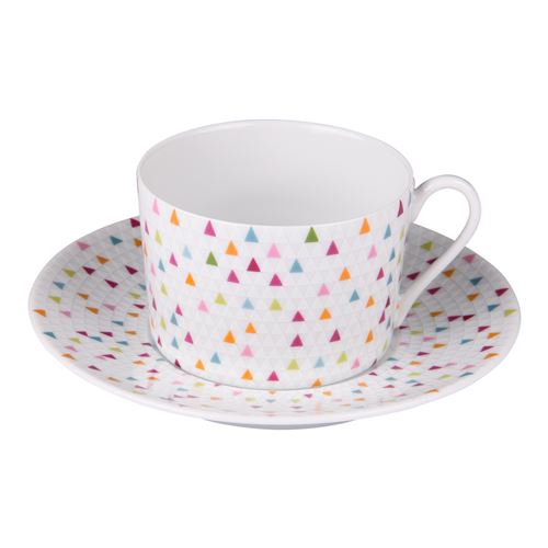 Tasse à thé et sa sous-tasse manaos 22 cl (lot de 6) - Table Passion - Multicolore - Porcelaine