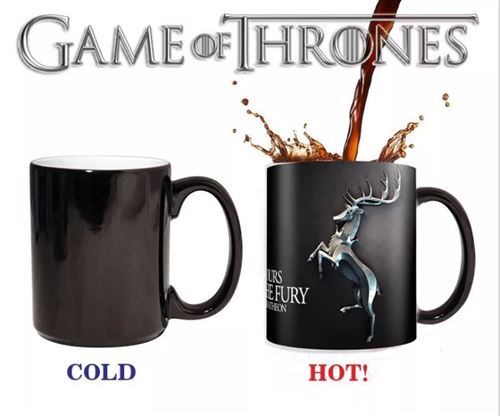 Mug magique personnalisé tasse de café thermoréactif à la chaleur, Le Trône de fer, cerf argent