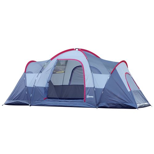 OUTSUNNY Tente de camping familiale 5-6 personnes gris