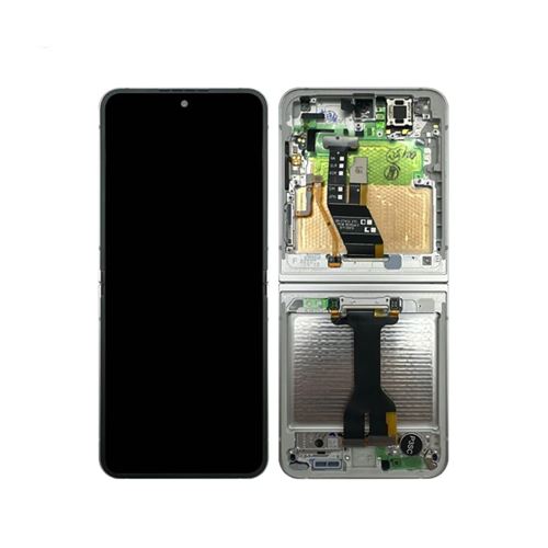 Original Ecran LCD et Vitre Tactile Blanc Avec Chassis pour Samsung Galaxy Z Flip 6 5G F741 GH82-35014F