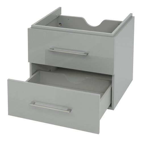 Premium Meuble sous-lavabo MENDLER HWC-D16 brillant 60cm gris