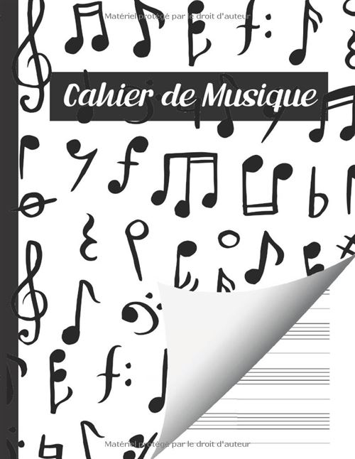 Cahier De Musique Narratik - 10 Portées Avec Ligne Annotations - 50 Pages - Grand Format