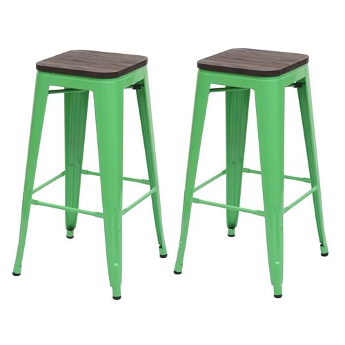 Mendler Vert 2X Tabouret De Bar Hwc-A73 Empilable - Image 3