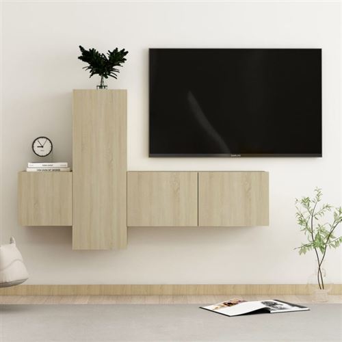 Ensemble de meubles TV 3 pcs Chêne sonoma Bois d ingénierie