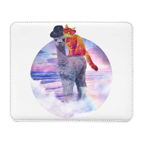 Fabulous Tapis de souris Simili Cuir Lama Chat et Arc