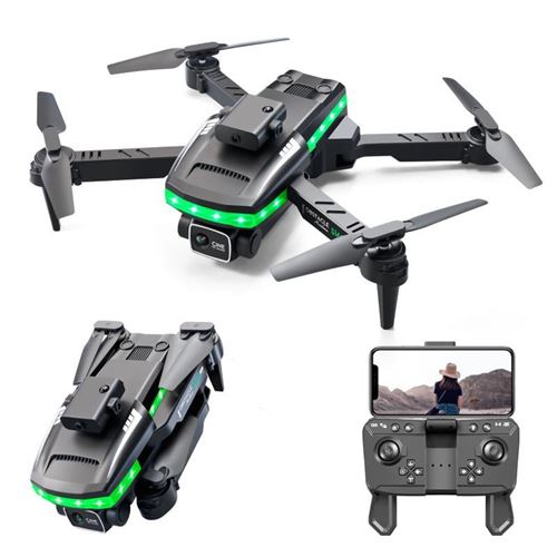SZSMART Mini Drone avec caméra 4K HD 360° pour éviter les obstacles S160 - Autonomie : 15 min - Noir)
