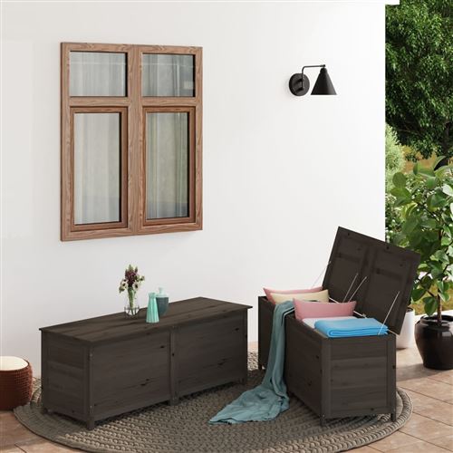 VidaXL - Boîte à coussins bois, One Size, Gris