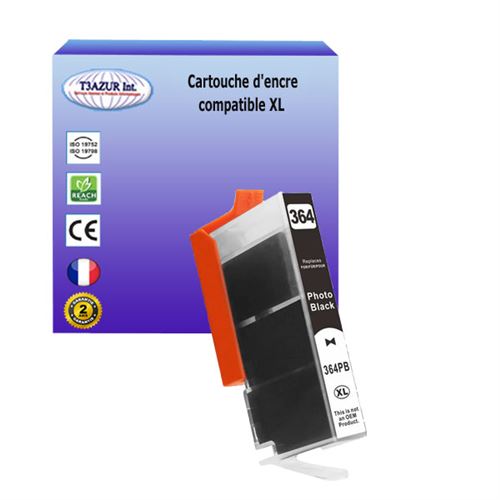 Cartouche compatible avec HP PhotoSmart 2011 WiFi, 5510, 5514, 5515, 5520 remplace HP 364XL ( CB321EE ) - Noire - T3AZUR