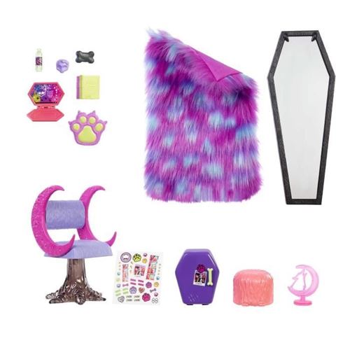 Monster High - La Chambre de Clawdeen Wolf - Poupée - 4 ans et + - HHK64 - Poupée mannequin