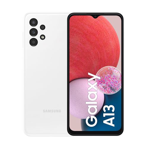 Samsung Galaxy A13 - 4G smartphone - double SIM - RAM 3 Go / Mémoire interne 32 Go - microSD slot - Écran LCD - 6.6 - 2408 x 1080 pixels - 4x caméras arrière 50 MP, 5 MP, 2 MP, 2 MP - front camera 8 MP - blanc