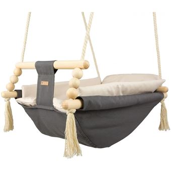 Bascule pour bébé couleur gris-beige - 1