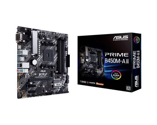 Asus PRIME B450M-A II Carte mère Socket (PC) AMD AM4 Facteur de forme (détails) Micro-ATX Chipset de la carte mère AMD® B450
