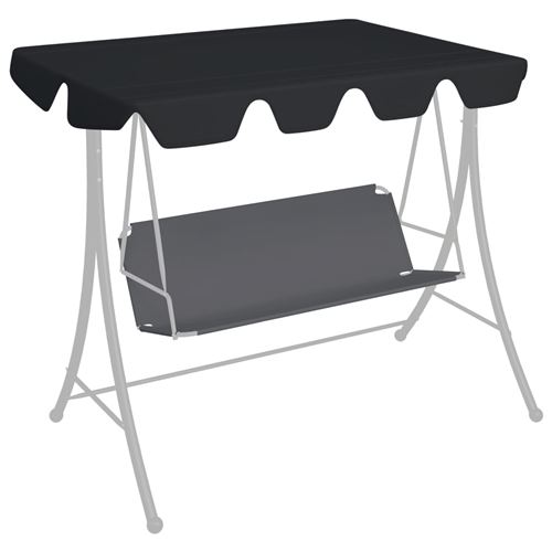 Toit de rechange de balançoire 150/130x70/105 cm Noir