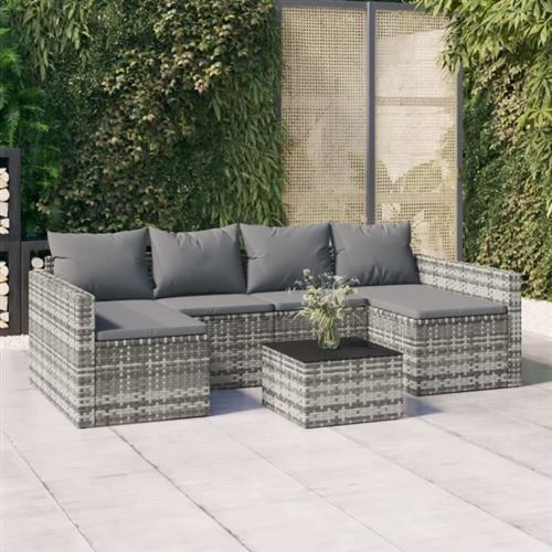 Non Communiqué Gris Vidaxl Salon De Jardin 2 Pcs Avec Coussins Résine Tressée 362344