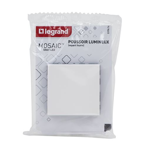 Non Communiqué Blanc Legrand - Bouton Poussoir + Voyant Easy-Led 6A 2 Modules À Composer - Mosaic