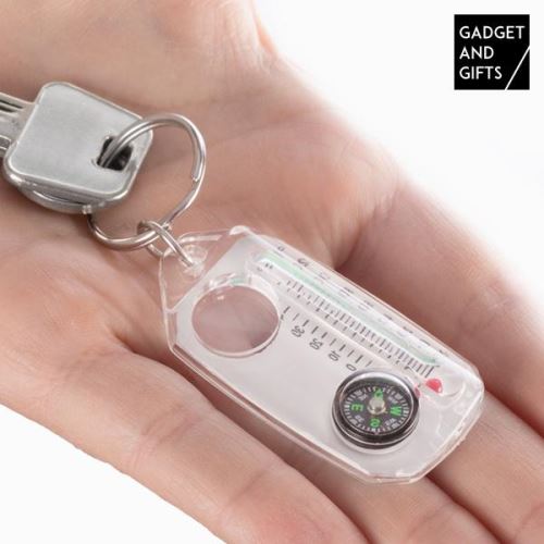 Porte-clés avec boussole, loupe, thermomètre, gadget et cadeaux