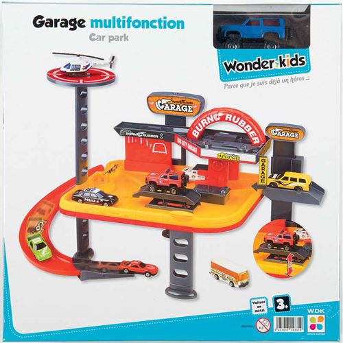 Wonder Kids - Garage multifonctions 2 niveaux 1 voiture métal