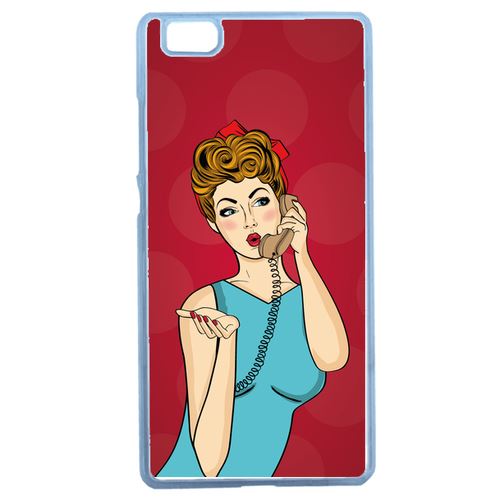 Coque Pin Up Fond Rouge Compatible Huawei Ascend P8 Lite Transparent